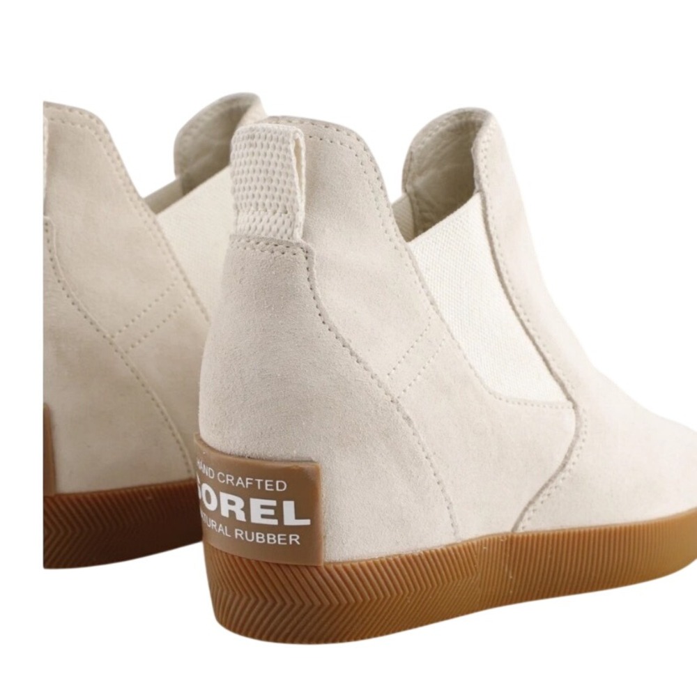 New! SOREL Women's Ella™ Chelsea Suede Boots msrp $140 White Size 9.5 US